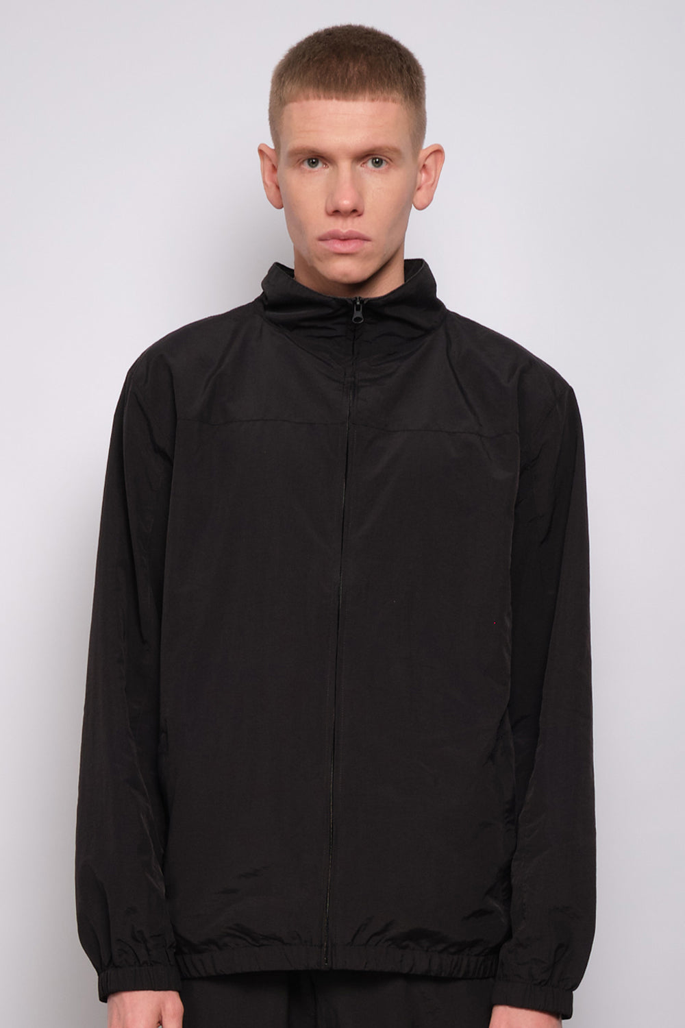Industry Nylon Tracksuit Top Black