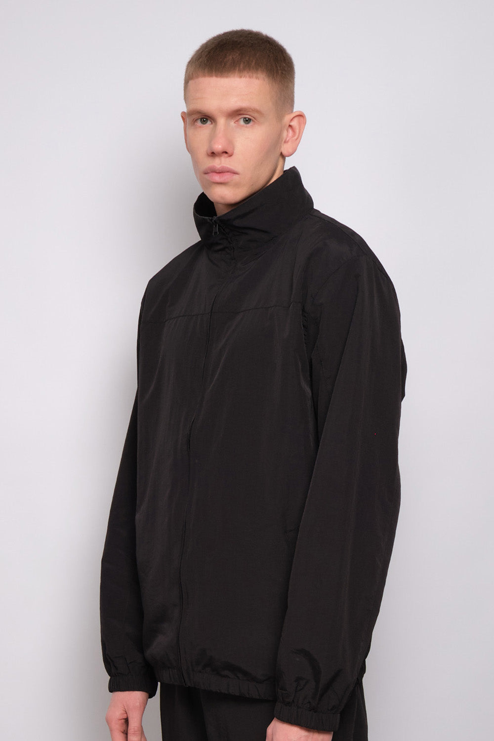 Industry Nylon Tracksuit Top Black