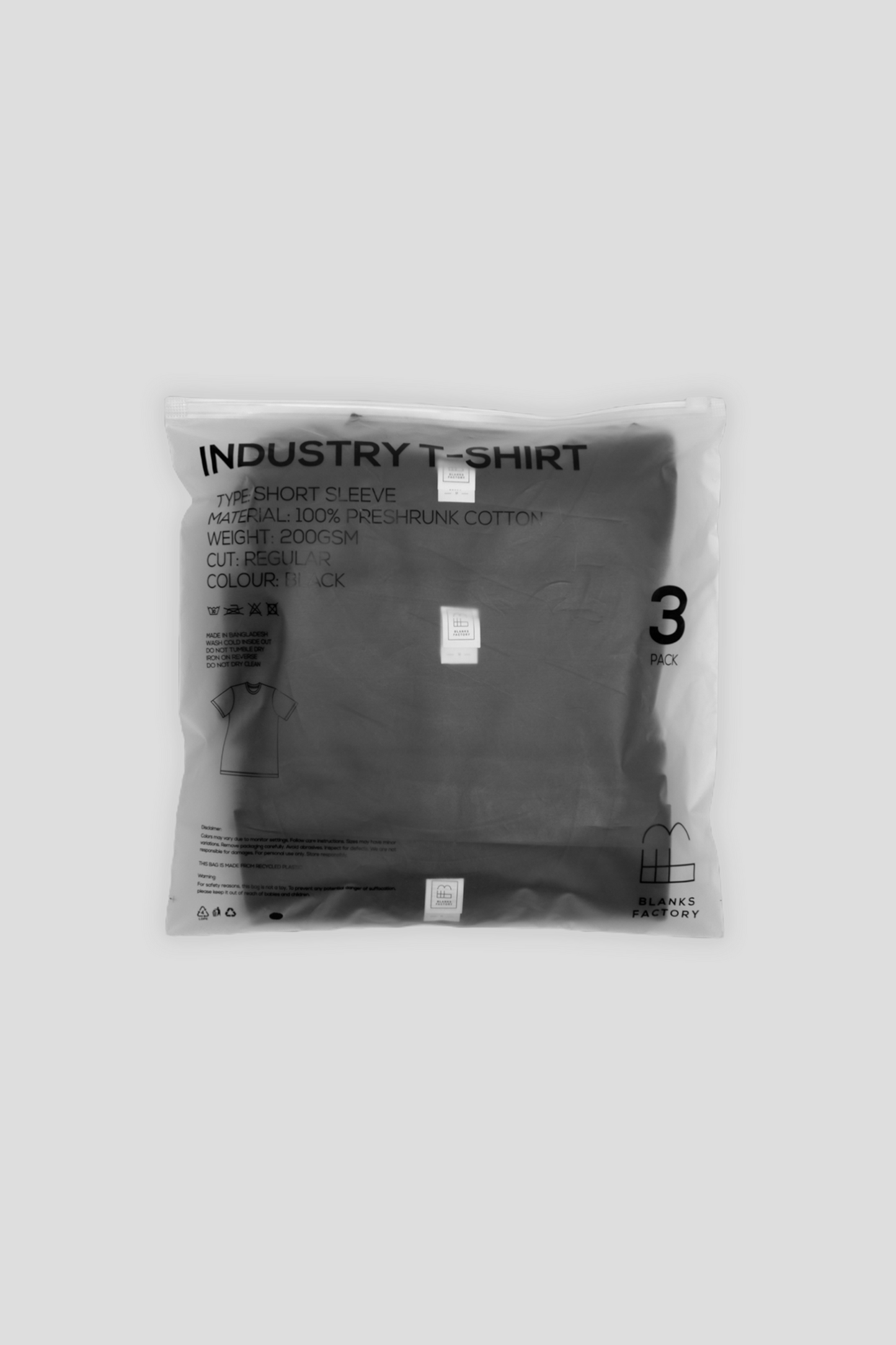 Industry T-shirt 3-Pack Black