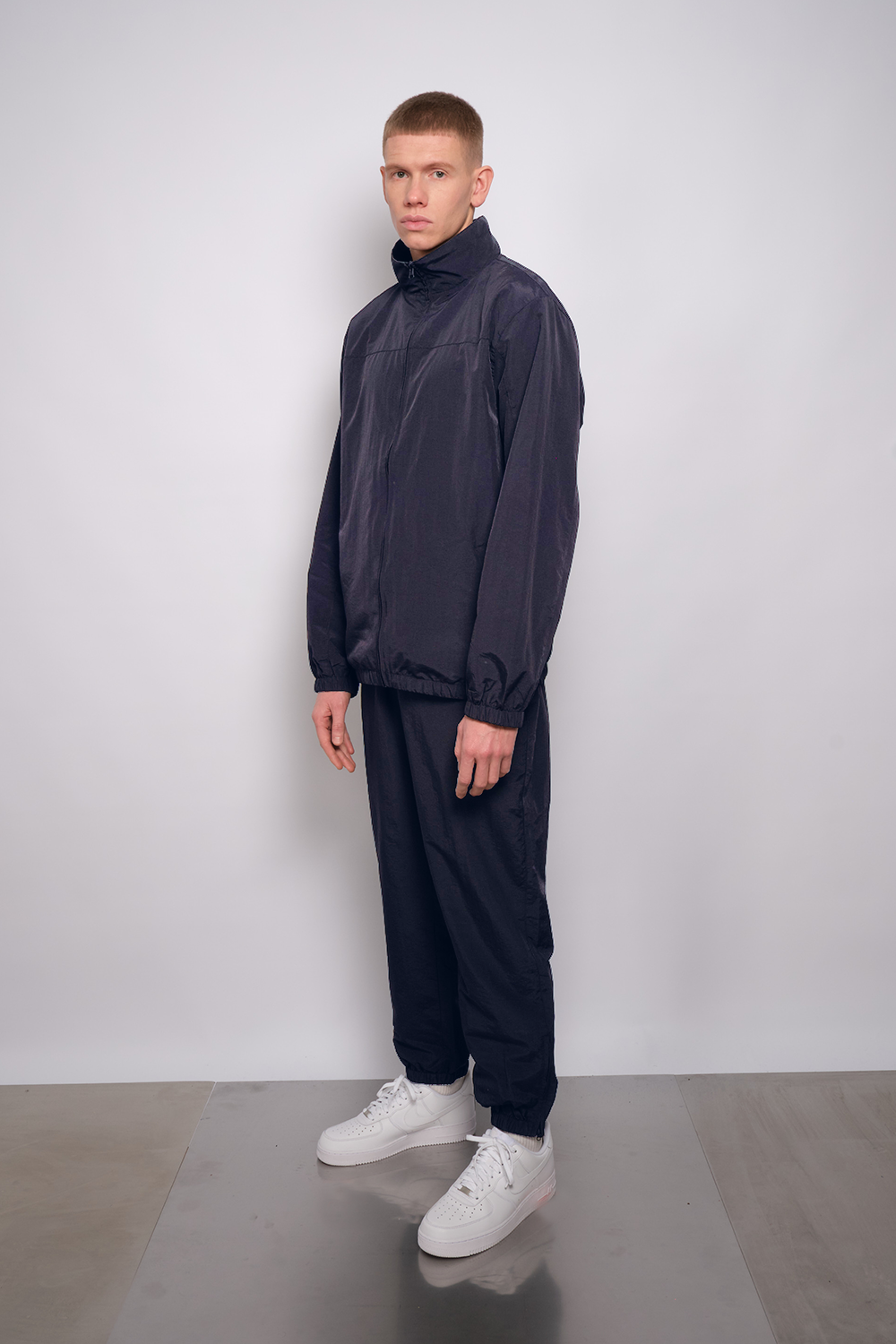 Industry Nylon Tracksuit Navy