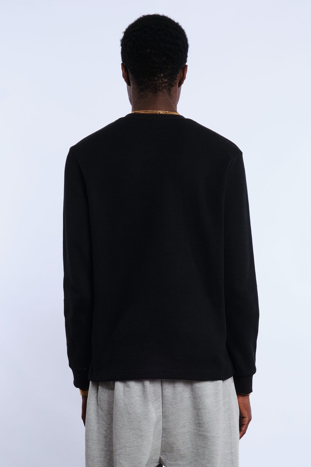 Waffle Long Sleeve Black