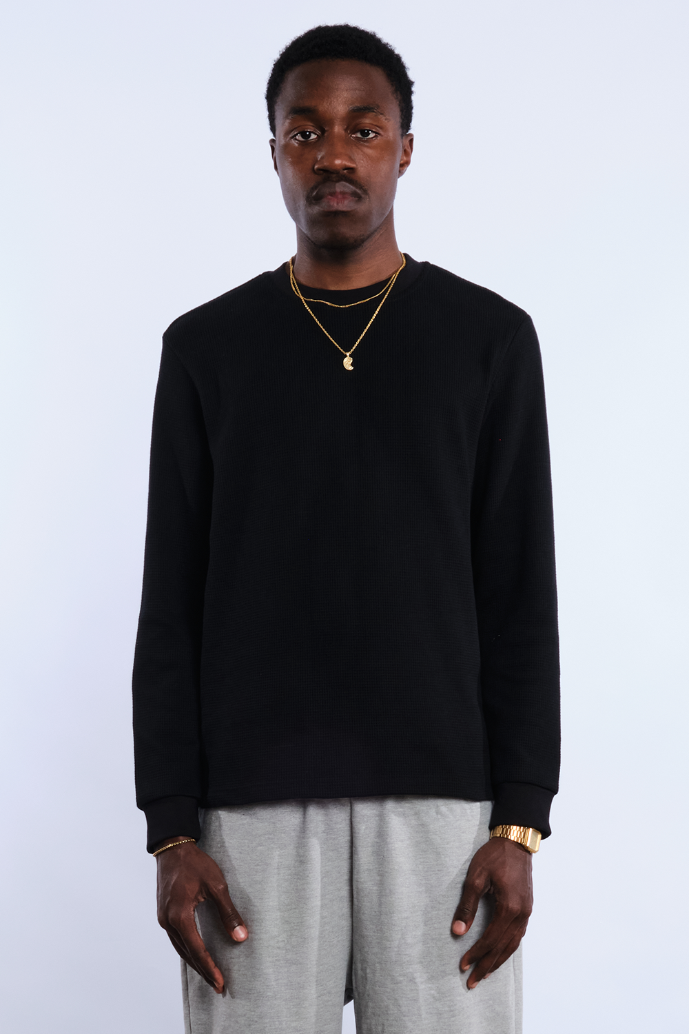 Waffle Long Sleeve Black