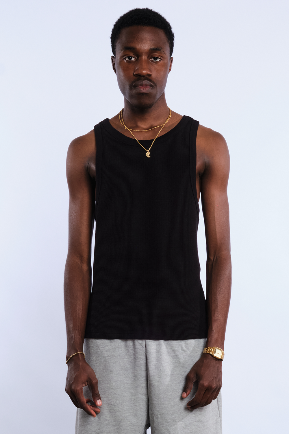 Waffle Vest Black
