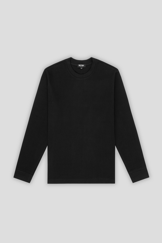 Waffle Long Sleeve Black