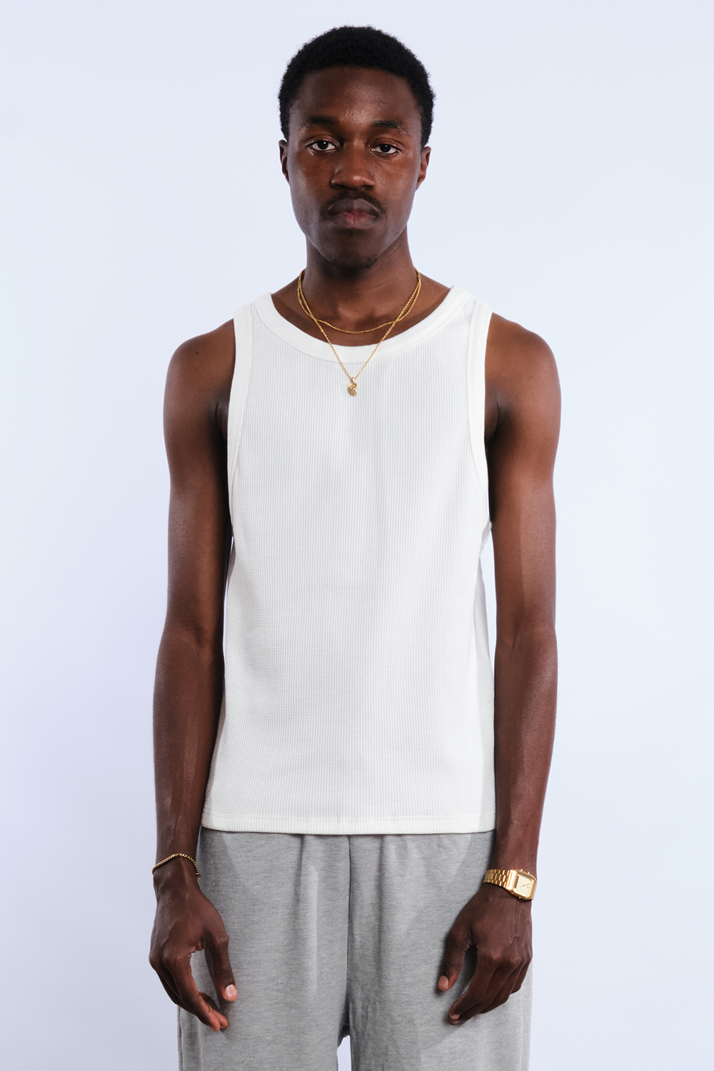 Waffle Vest White