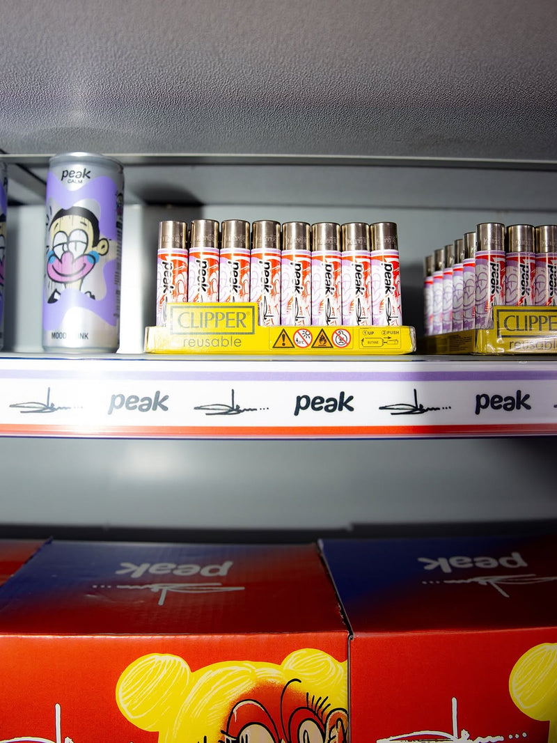 the lighters on display at the slawn x peak pop up in soho